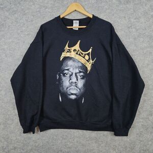Notorious BIG B.I.G. Sweatshirt Black Size L King of New York‎ Biggie Smalls Rap